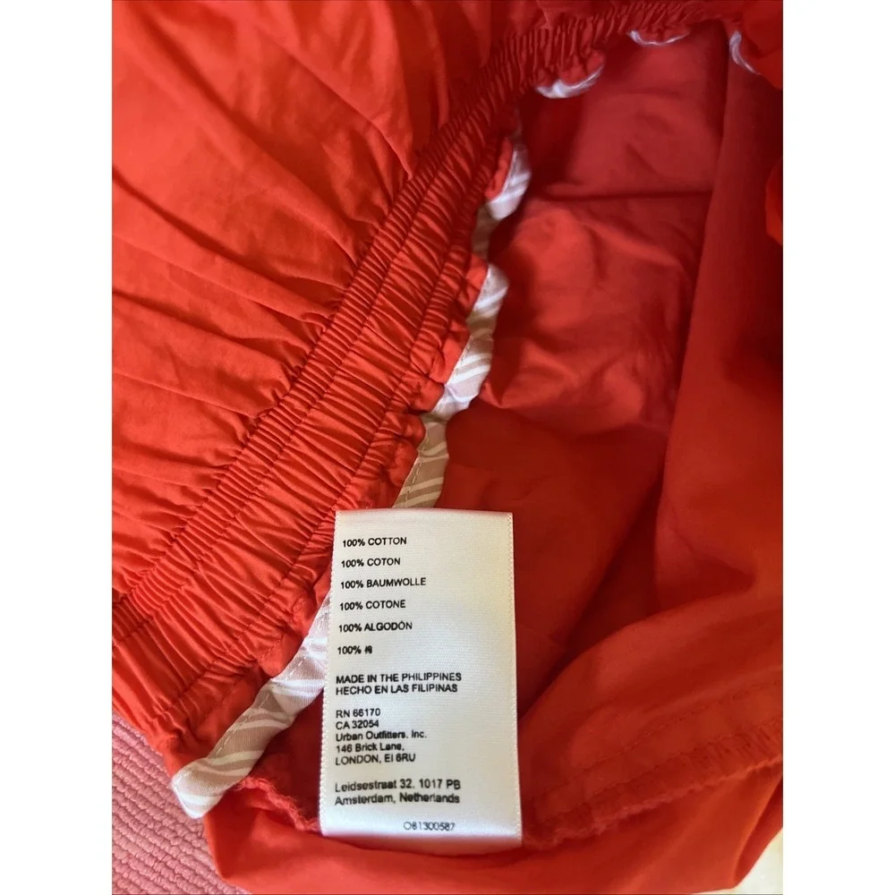 Maeve Anthropologie Paperbag Skort XS Orange Cotton High Waist Mini Skirt Shorts
